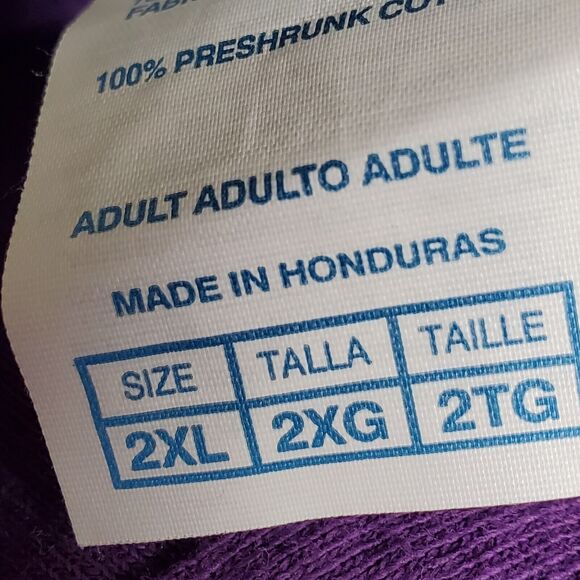 Delta Pro Weight T Shirt 0 Days Without Sarcasm 2XL XXL Purple 100% Preshrunk - Picture 5 of 5